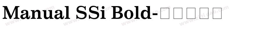 Manual SSi Bold字体转换